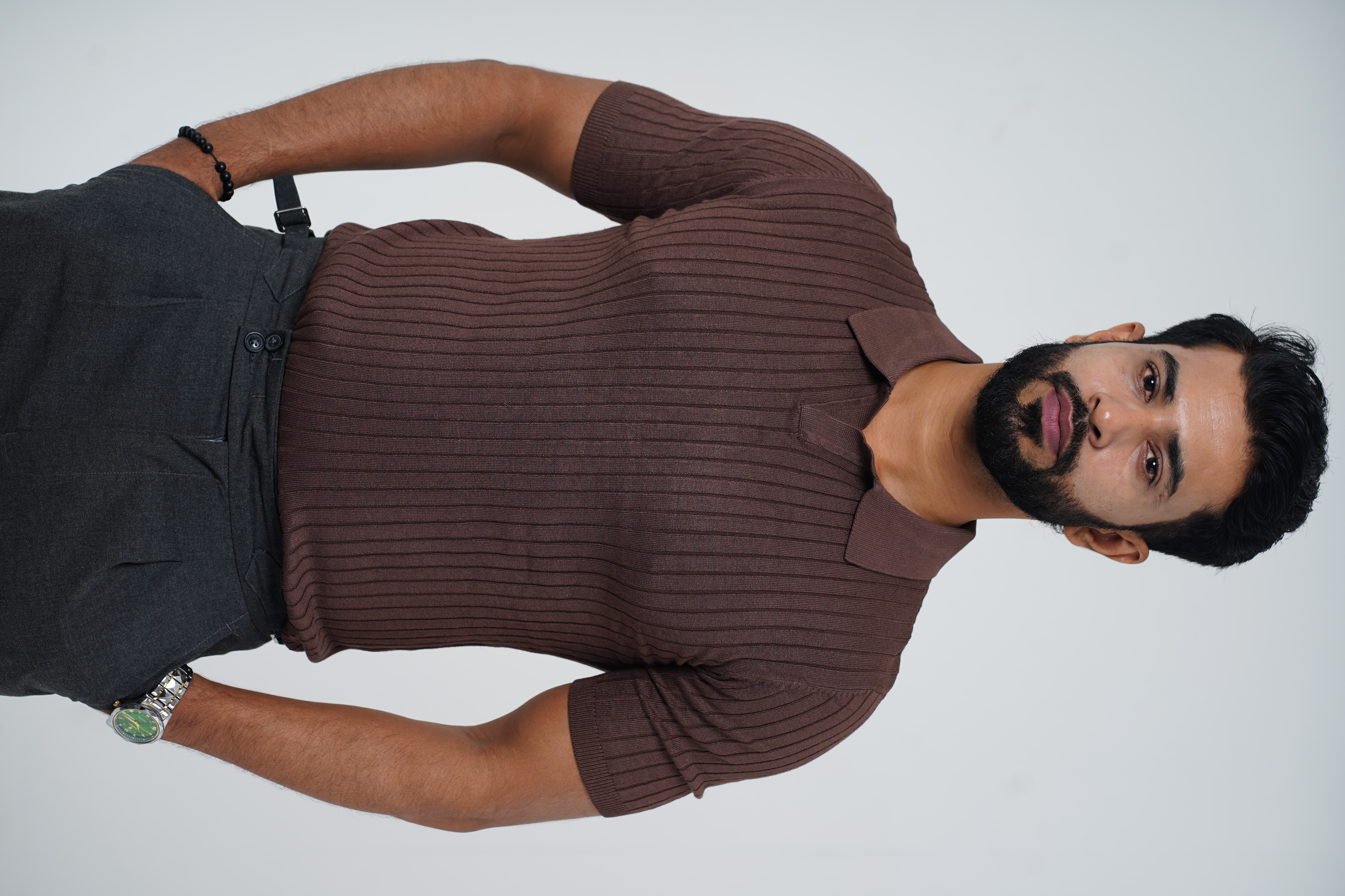 Chocolate Knitted Polo